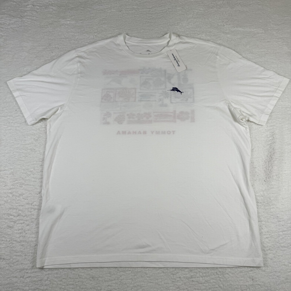 Tommy Bahama Mens American Boardblock Short Sleeve Tee in White Size Large